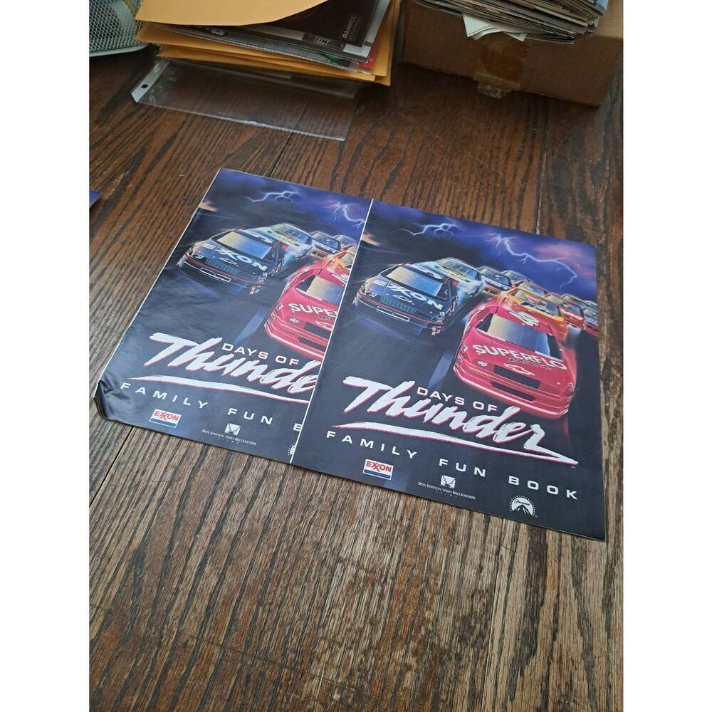 Lot of 2 Days of Thunder Family Fun Books 1990 NASCAR Paramount Exxon Promo